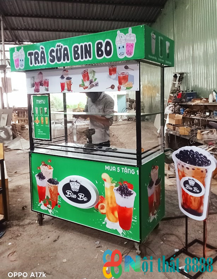 Xe bán trà sữa đẹp SP 4744